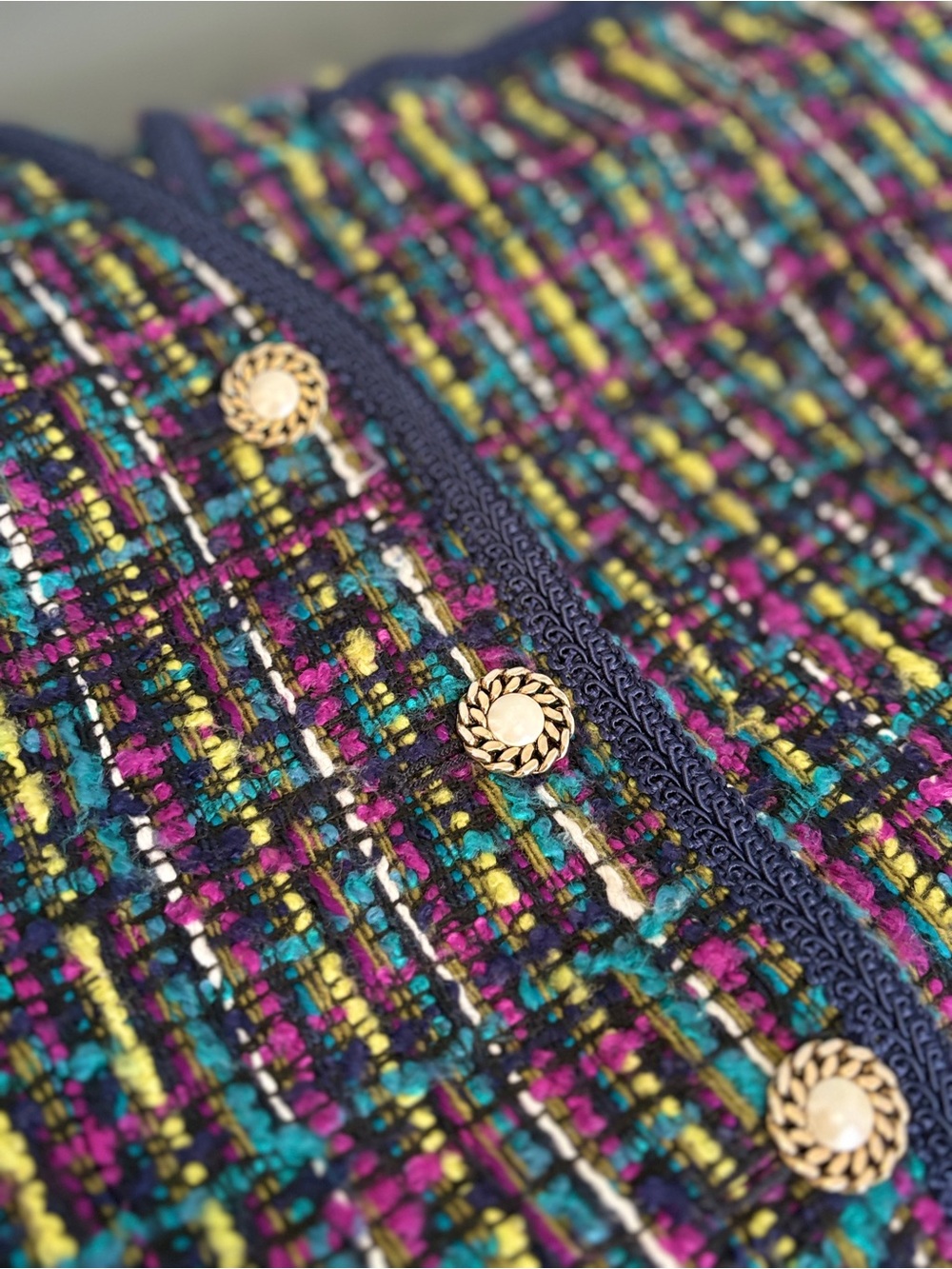 Vintage Alexon Multicolor Boucle Tweed Blazer Jacket U.S. 12 - Picture 10 of 14